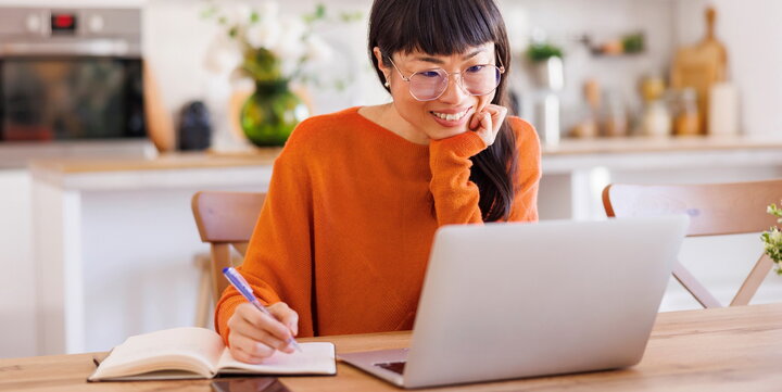 A student on a computer