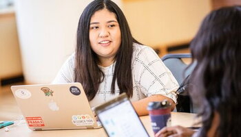 A student on a computer
