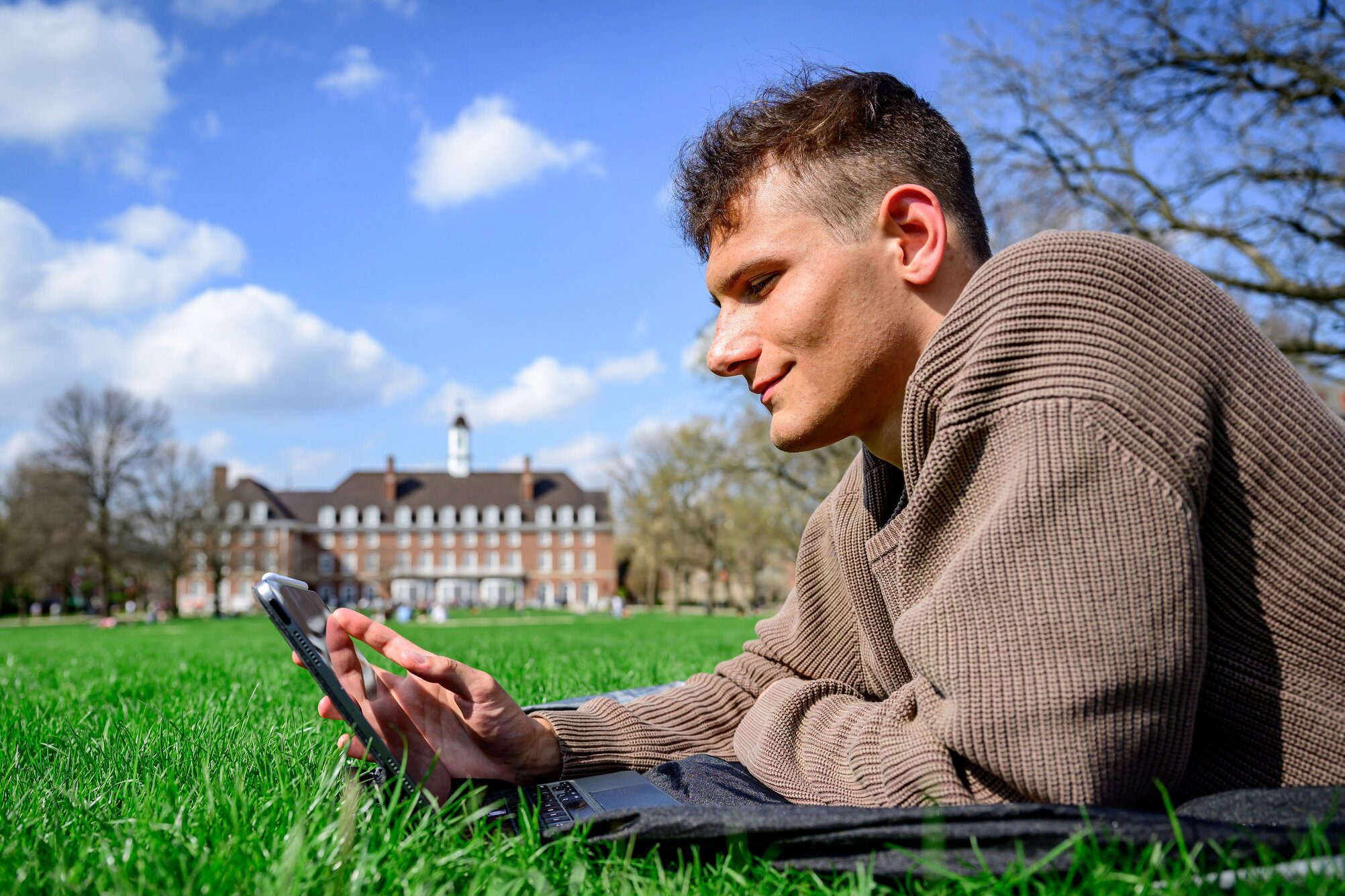 A student on a laptop