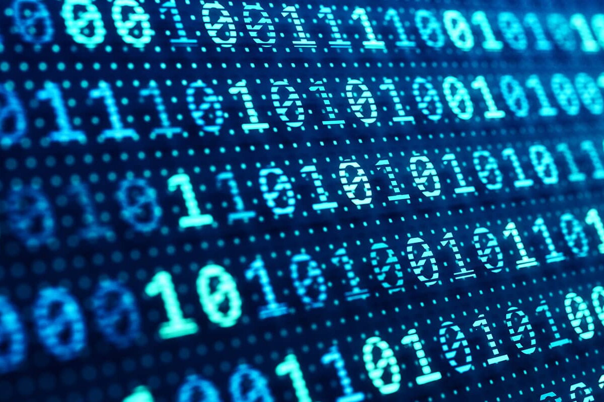 binary code on computer screen