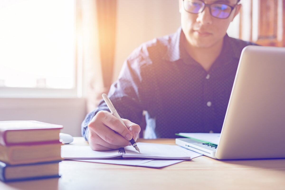 A student on a computer
