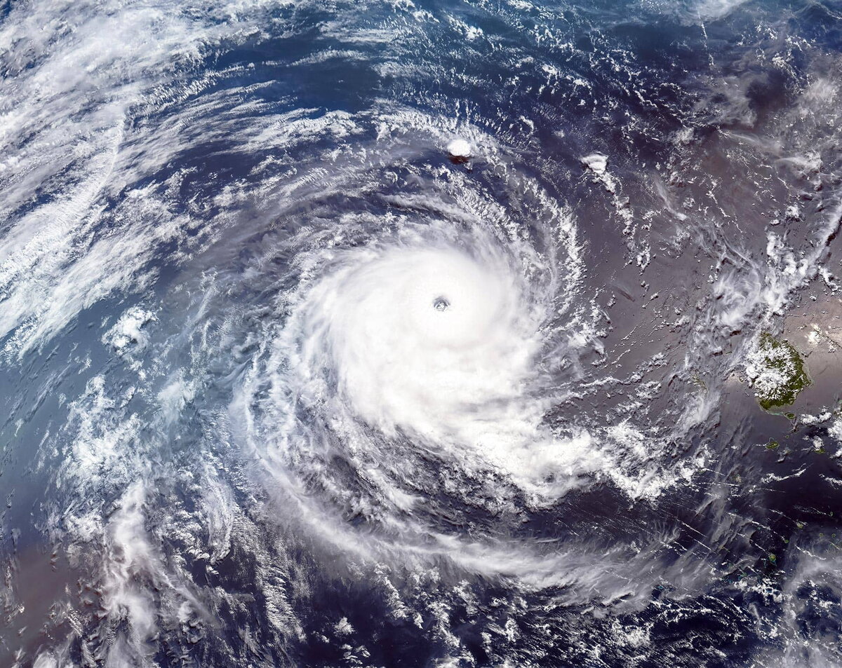 aerial view of hurricane