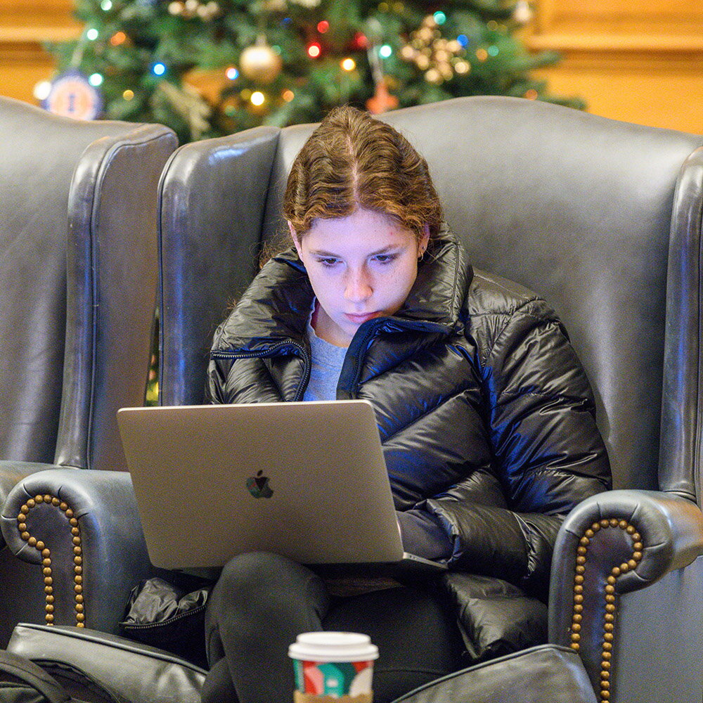 A student on a computer