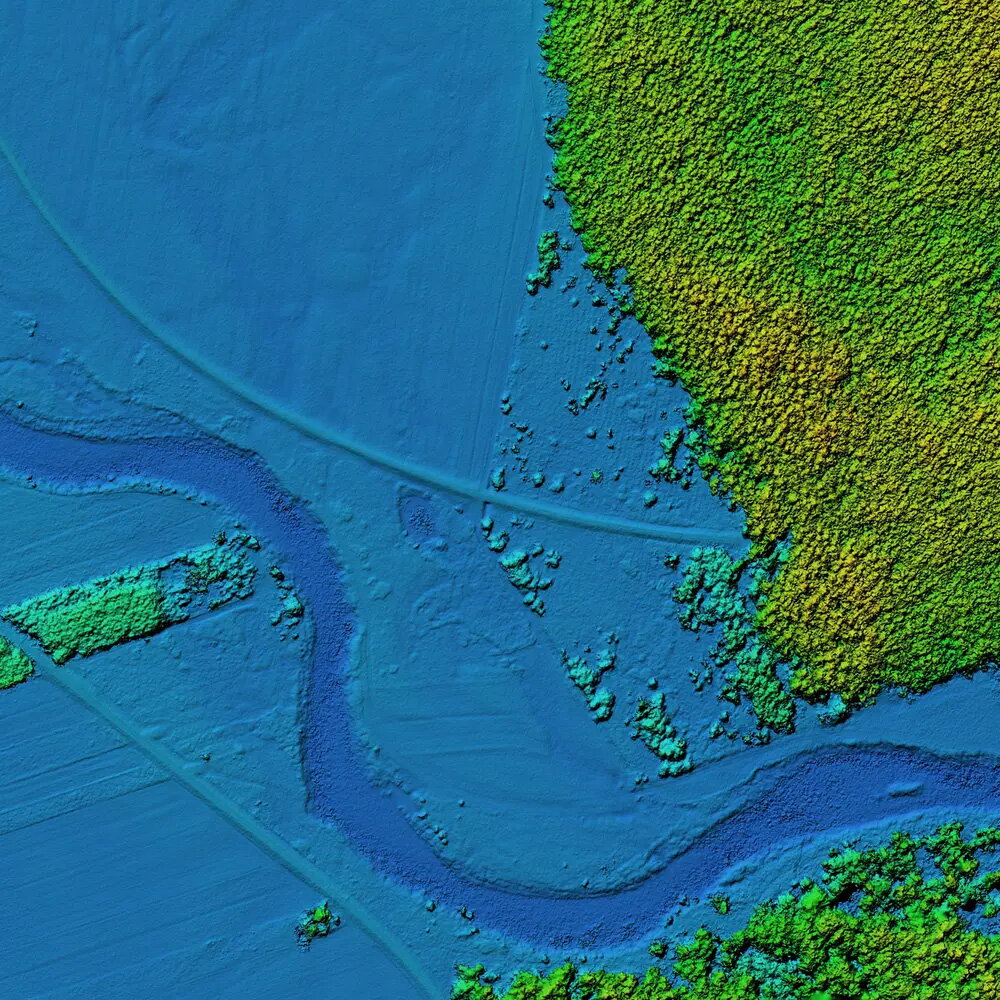 Aerial view of a river