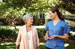 A doctor talks to a patient