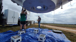 Atmospheric sciences students doing field work